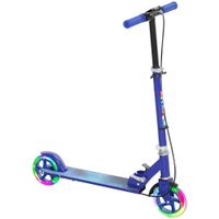 aiyaplay patinete plegable para ninos de 3 a 8 anos de 2 ruedas con luces manillar de 4 alturas ajustables y doble freno azul   aosom espana