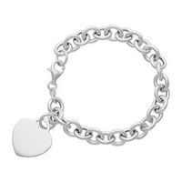 pulsera de plata de alta calidad con colgante de corazon