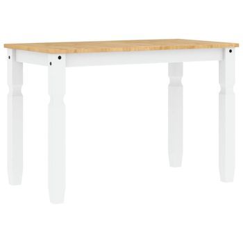 Mesa De Comedor Corona Madera Maciza Pino Blanco 112x60x75 Cm Vidaxl