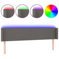 cabecero con led cuero sintetico gris 183x16x7888 cm vidaxl