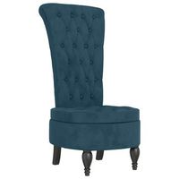 sillon de salon  silla  sillon de respaldo alto con botones terciopelo azul