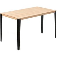mesa lunds alta 90x160x110cm negra en madera maciza de pino acabado natural estilo nordico industrial box furniture