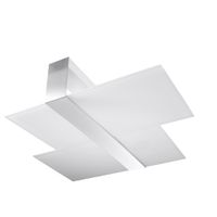 lampara de techo cromoblanco acerovidrio alt 11 cm