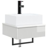 lavabo de lavado montado en la pared blanco brillante vidaxl