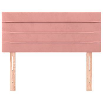 Cabecero Cama Mueble De Dormitorio De Terciopelo Rosa 100 X 5 X 78/88 Cm Rosa M02_0008427