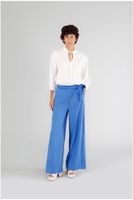 pantalon palazzo con cierre cruzado bluette s