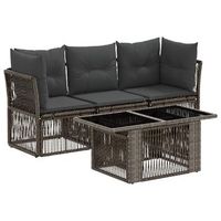 conjunto de sofas de jardin 4 uds gris ratan sintetico vidaxl