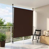 cortina enrollable - sombra para exterior - poliester y aluminio - marron 100x270cm