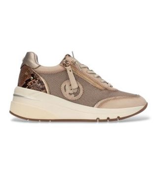 Carmela para mujer. 16422801-BEIGE Zapatillas de Piel 164228 marrón claro (38), 5 a 8cm, Cordones, Cremallera, Casual