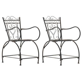 Set De 2 Sillas De Jardín Sheela Metal Bronce 60x48x88 Cm Clp
