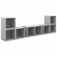 muebles de salon 6 piezas madera de ingenieria gris hormigon vidaxl