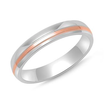Anillo de plata 925 parcialmente chapado en oro rosa hombres