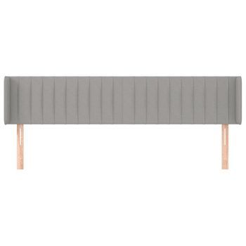 Cabecero Cama Mueble De Dormitorio De Tela Claro 183 X 16 X 78/88 Cm Gris M02_0007460