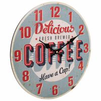 wanderlust deco reloj de pared de madera azul d34x2h cm