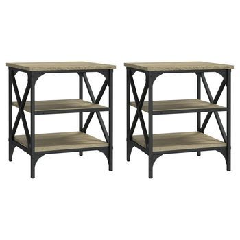 2 Uds Mesas Auxiliares | Mesita Auxiliar | Mesa De Café Madera Roble Sonoma 40x42x50 Cm