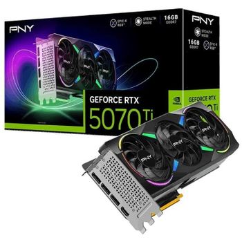 PNY GeForce RTX 5070 Ti ARGB Overclocked Triple Fan 16GB GDDR7 Reflex 2 RTX AI DLSS4