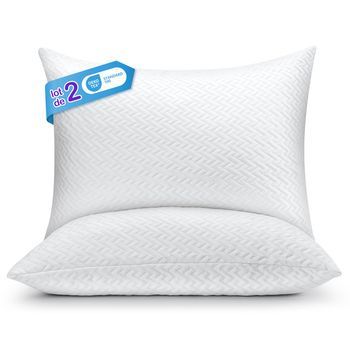 Juego De 2 Almohadas 50x70 Cm Konsoefuly, Almohada De Espuma Viscoelástica, Ergonómica, Oeko-tex, Soporte Para La Columna, Transpirable,hipoalergénica