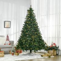 arbol de navidad artificial homcom 210 cm con 700 led - verde