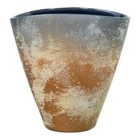 jarron gris y cobre opaco