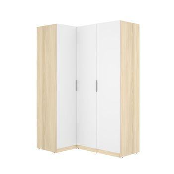 Armario Esquinero Emax 3 Puertas Blanco/natural 203,5x142,4x95 Cm