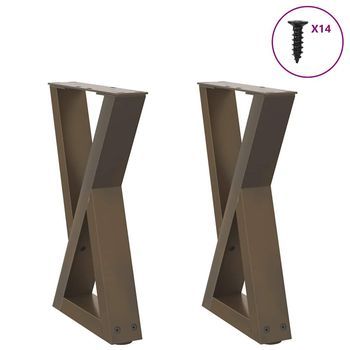 Patas Para Mesa De Centro (2 Unidades), Acero Natural, 38 X 42-43,3 Cm. Vidaxl
