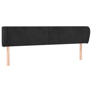 Cabecero De Terciopelo Negro 183x23x78/88 Cm Vidaxl