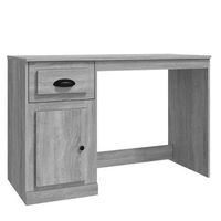 escritorio y cajon madera contrachapada gris sonoma 115x50x75cm