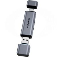 lector de tarjetas vention cllh0 usb 30 tipo-c aluminio dual sdtf 512gb