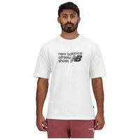 new balance camiseta t-shirt new balance manches courtes col rond blanc para hombre