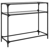 mesa consolamesa de entradamesa auxiliar superficie vidrio transparente acero 98x35x81 cm