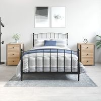 mesitas de noche 2 uds - mueble dormitorio - madera y hierro - roble sonoma 40x36x60cm
