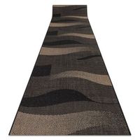 alfombra de pasillo sizal floorlux modelo 20212 negro color cafe 100 100x670 cm