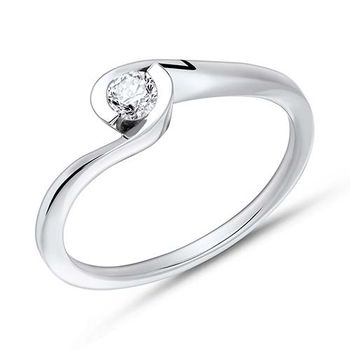 Anillo de compromiso de oro blanco de 14 quilates con diamante