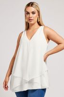 yours london top en capas blanco mujer curvy y tallas grandes yours london