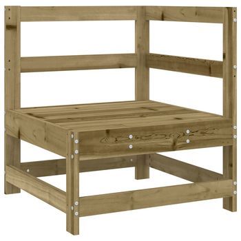Sofá De Esquina De Jardín | Sofá De Exterior Madera Maciza Impregnada