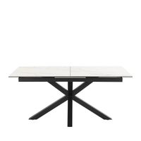 mesa comedor extensible 6-8 plazas ceramica y metal - blanco
