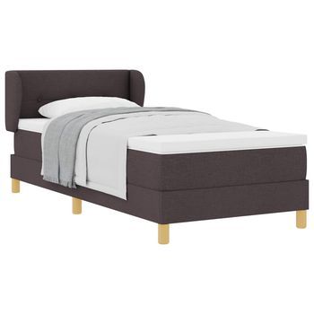 Cama Tipo Box Spring Marrón Oscuro 80 X 200 Cm Tela Vidaxl