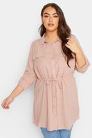 yours bluson rosa mezcla lino con bolsillos mujer curvy y tallas grandes yours