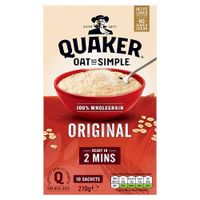 quaker oat so simple original 10 sachets