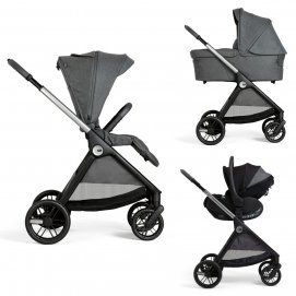 Carrito Trio Bellagio 2 con capazo Flexi y First-Seat Recline Black Satin