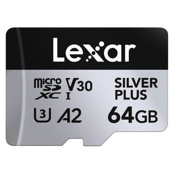 Memoria MicroSD Lexar Professional SILVER PLUS 64GB UHS-I V30 205MB/s