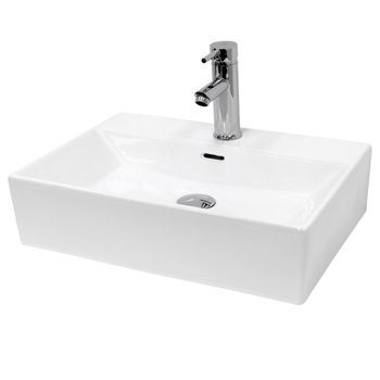 Lavabo Cerámico Rectangular 415x360x130 Mm Blanco Ecd Germany