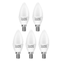 aigostar - bombilla led e14 vela 4w equivalente a 31w luz blanca fria 6500k 340 lumenes cri 80 ahorro de energia no regulable 5 unidades