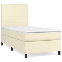 cama tapizada 203x100x128 cm vinilo - crema