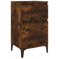 mesita de noche con cajon y compartimento de almacenamiento 40 x 35 x 70 cm madera contrachapada marron y metal dec033600