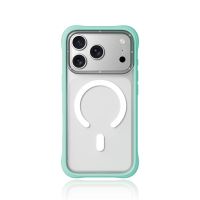 youngkit funda para iphone 17 pro  carcasa magnetica dynamic ii transparente azul glacier silicone diseno moderno y ajuste preciso