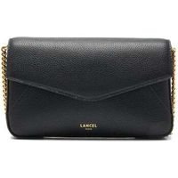 lancel bolso enveloppe bolso de mano cuero negro para mujer