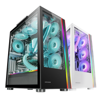 mars gaming mc-ultra torre gaming custom xxl e-atx doble tira led argb doble ventana cristal templado estructura camara dual vertical caja pc negro o blanco
