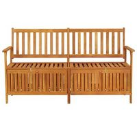 banco de almacenaje madera maciza de acacia 148 cm