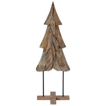 Árbol De Navidad | Decoraciones De Navidad Marrón 121 Cm Madera De Teca Maciza